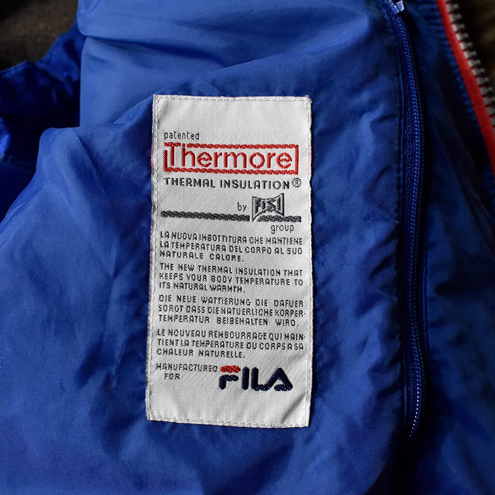 90's FILA スキーライン Thermore 中綿入り ナイロンベスト 231017