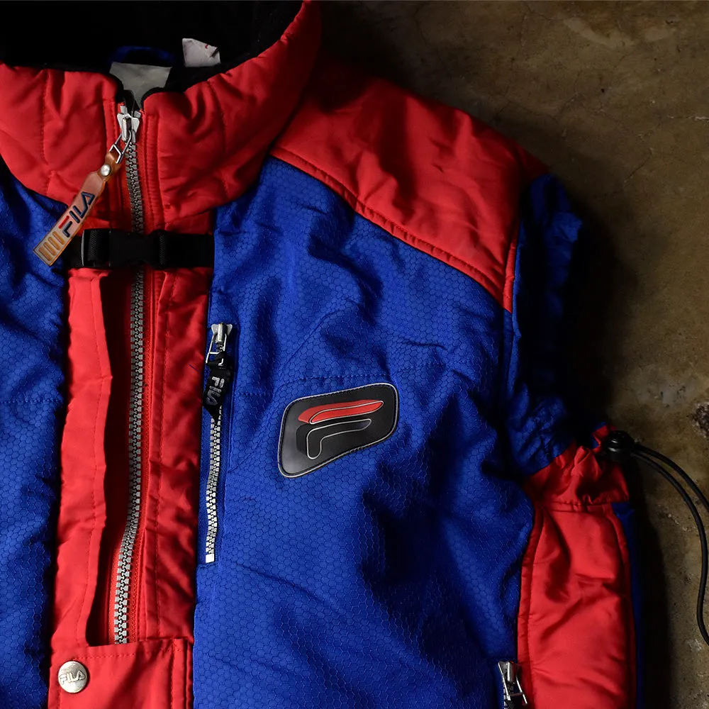 90's FILA スキーライン Thermore 中綿入り ナイロンベスト 231017