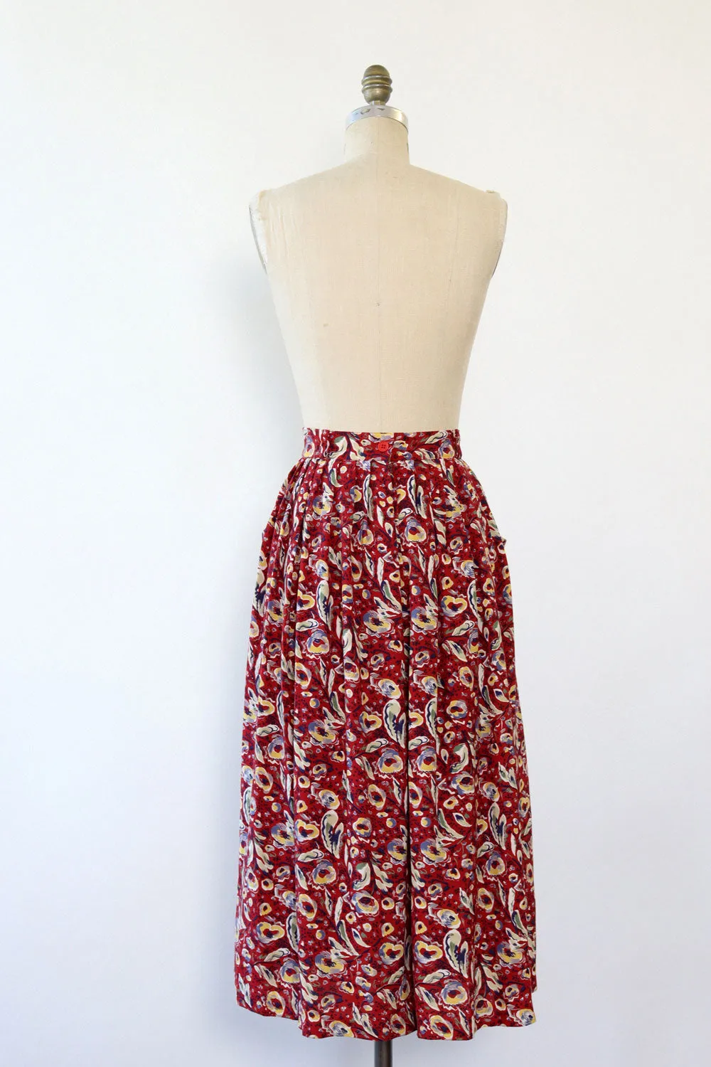 Abstract Floral Pocket Skirt S