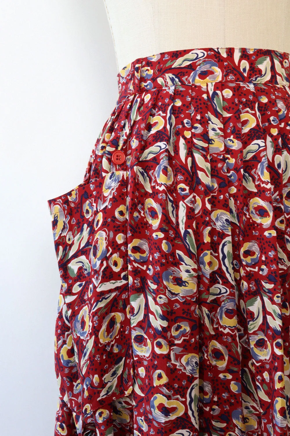 Abstract Floral Pocket Skirt S