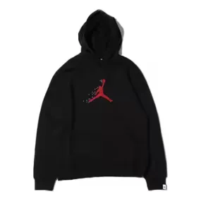 Air Jordan Essentials Holiday Fleece Pullover Hoodie 'Black Gym Red', Black