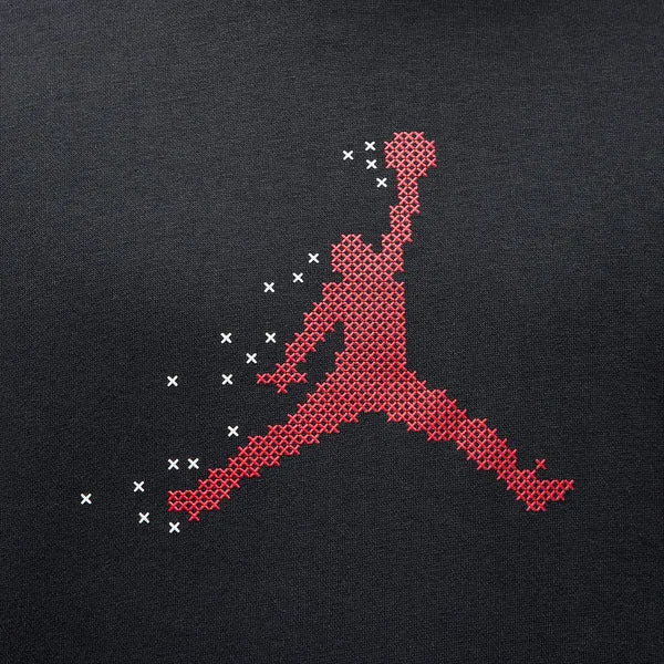Air Jordan Essentials Holiday Fleece Pullover Hoodie 'Black Gym Red', Black