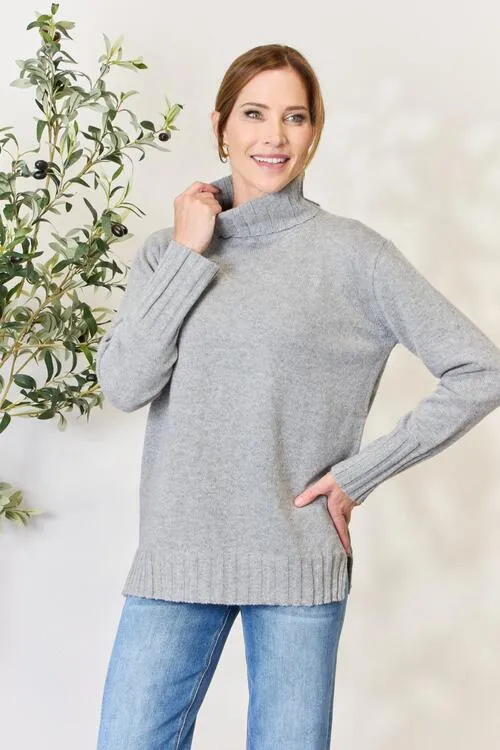 Alexandra Turtleneck Slit Sweater