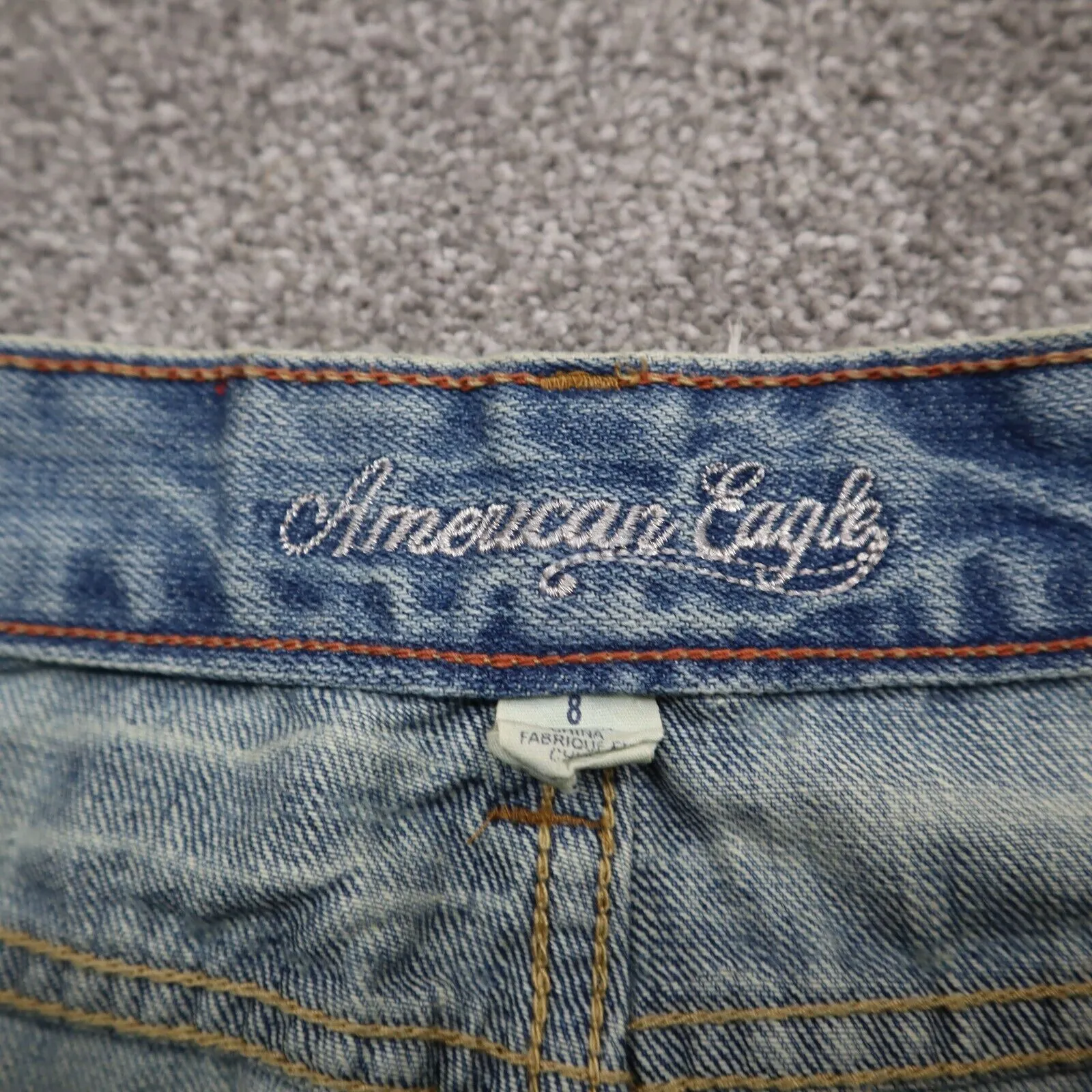 American Eagle Women Straight & Pencil Denim Skirt Low Rise Pockets Blue Size 8