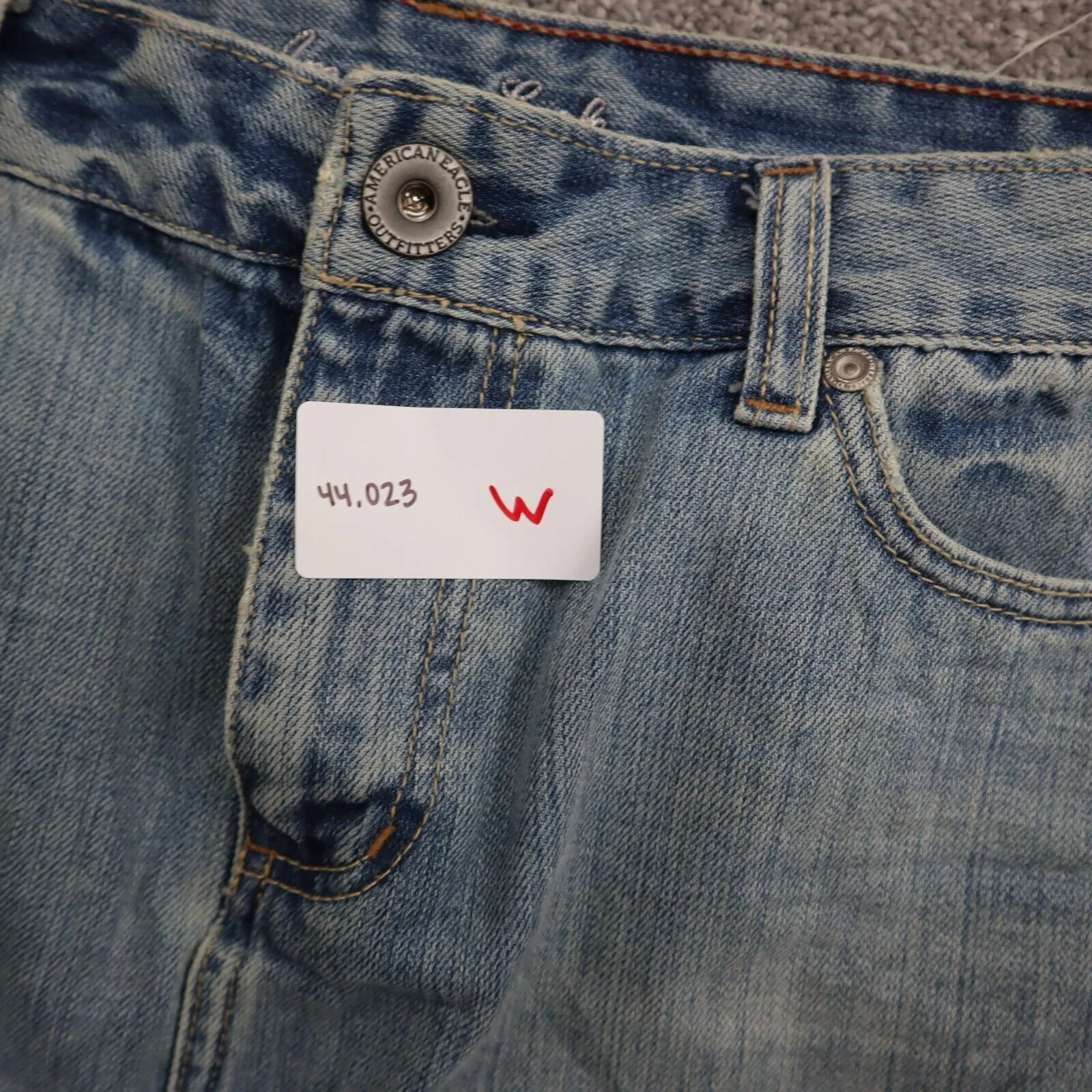 American Eagle Women Straight & Pencil Denim Skirt Low Rise Pockets Blue Size 8