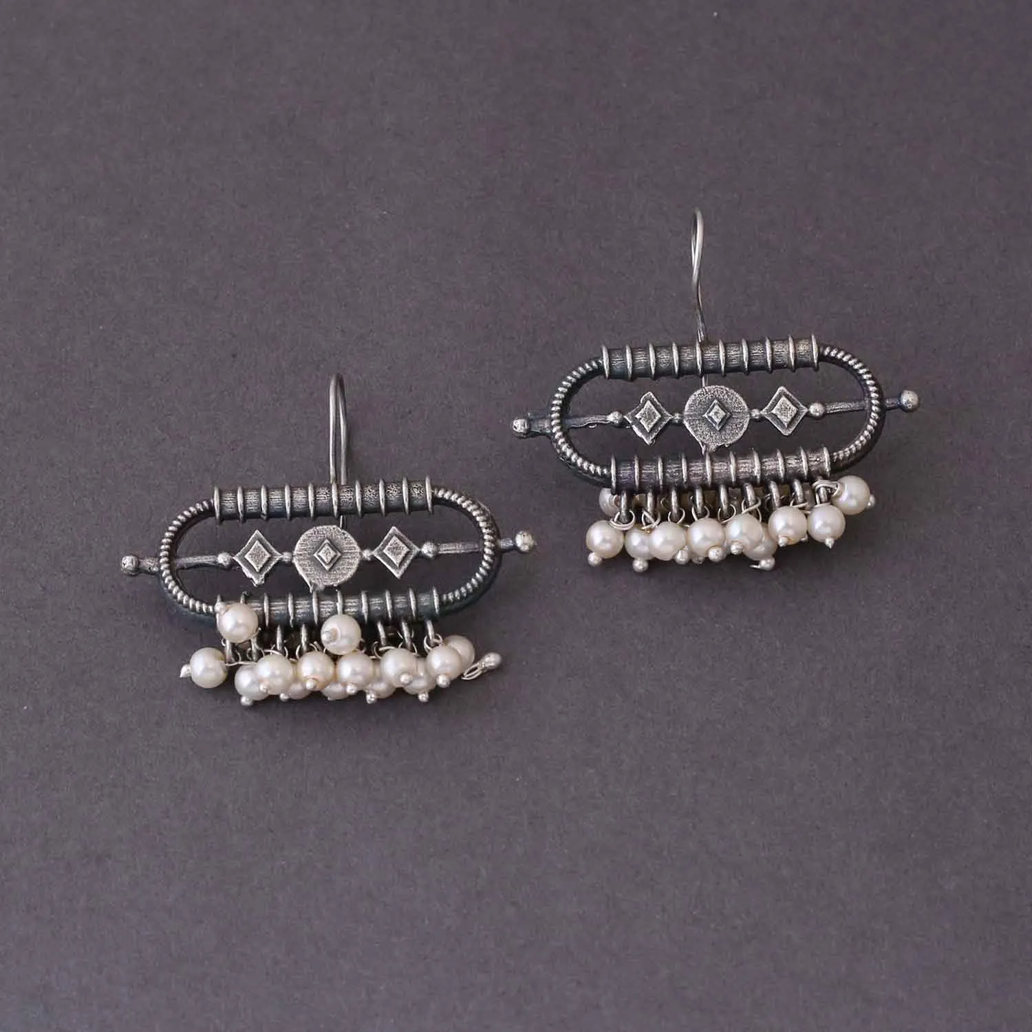 Antique Panchali Oxidised Danglers