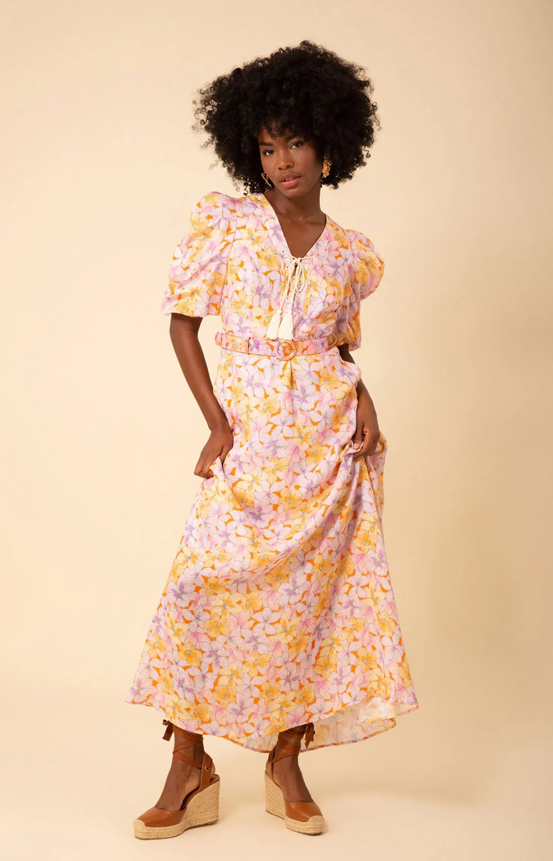 Arabella Linen Midi Dress