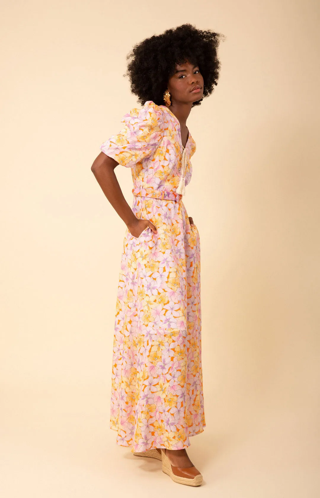 Arabella Linen Midi Dress