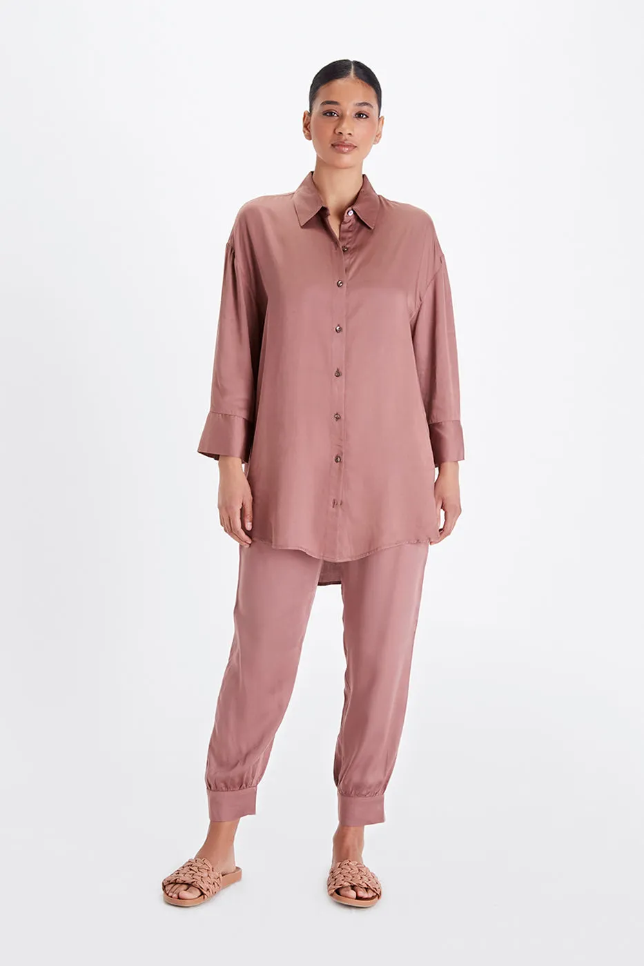 Boyfriend Shirt - Satin Tencel