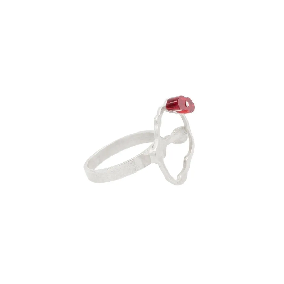 Cluster Seaweed Ring in Brushed Silver