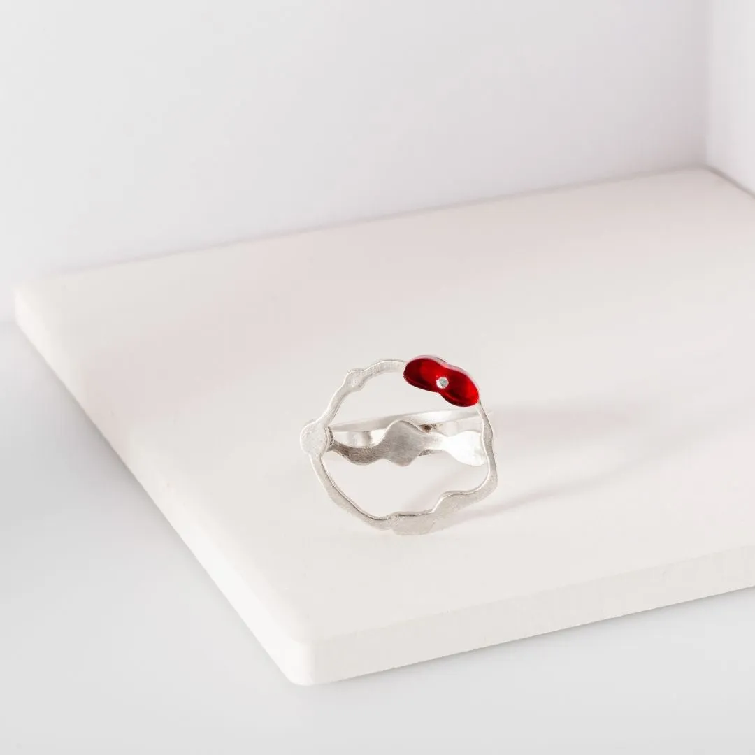 Cluster Seaweed Ring in Brushed Silver