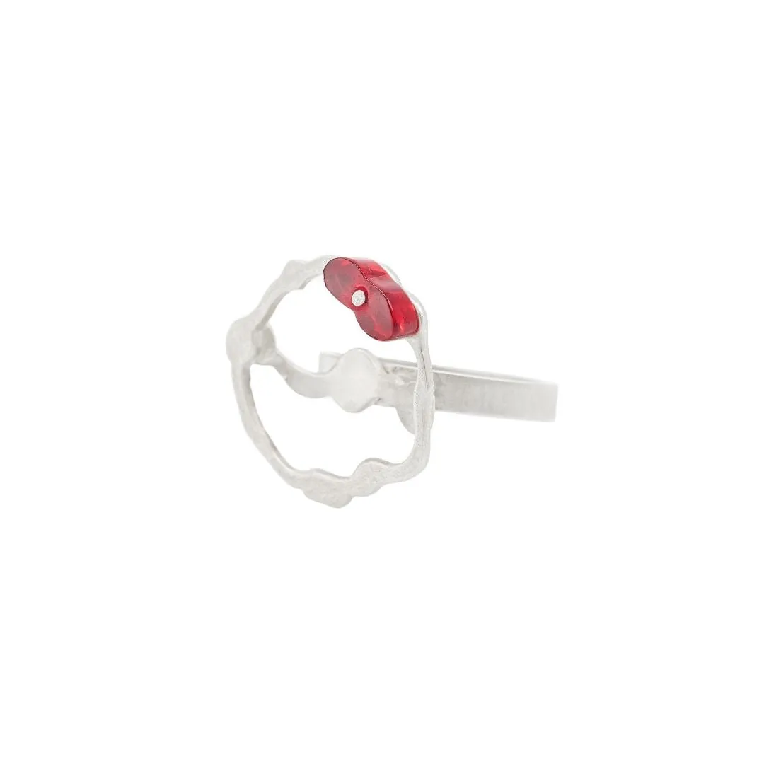 Cluster Seaweed Ring in Brushed Silver
