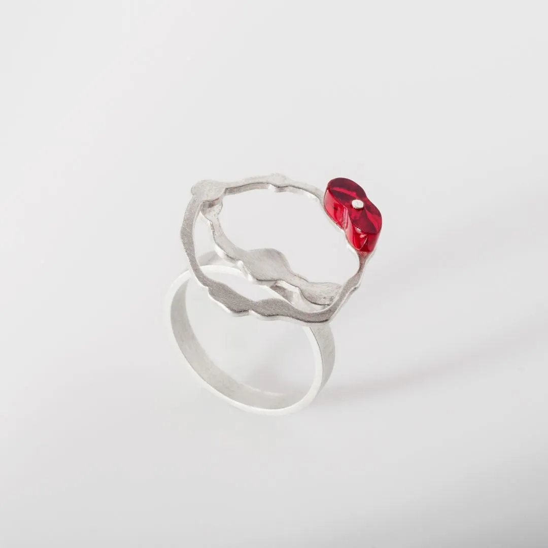 Cluster Seaweed Ring in Brushed Silver