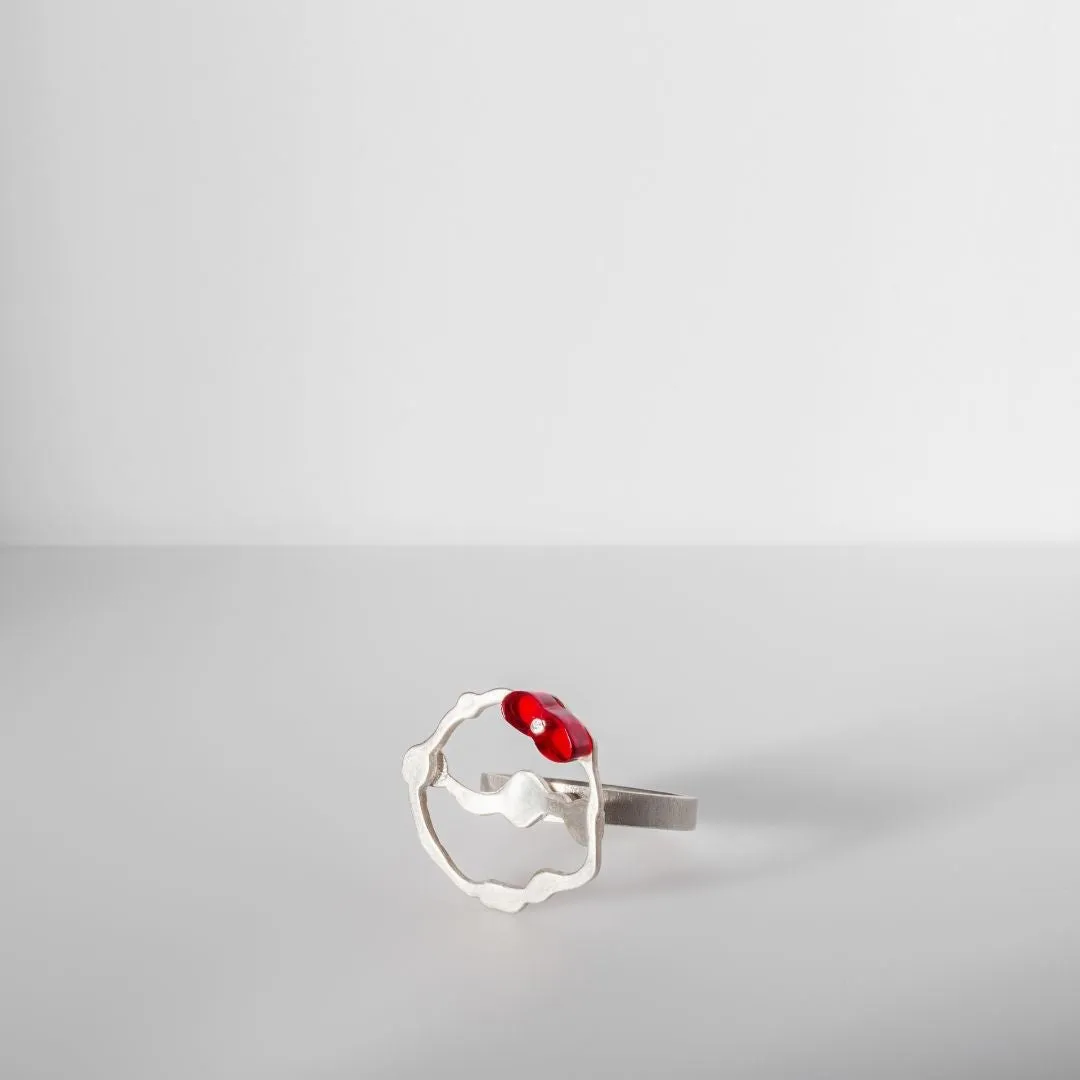 Cluster Seaweed Ring in Brushed Silver