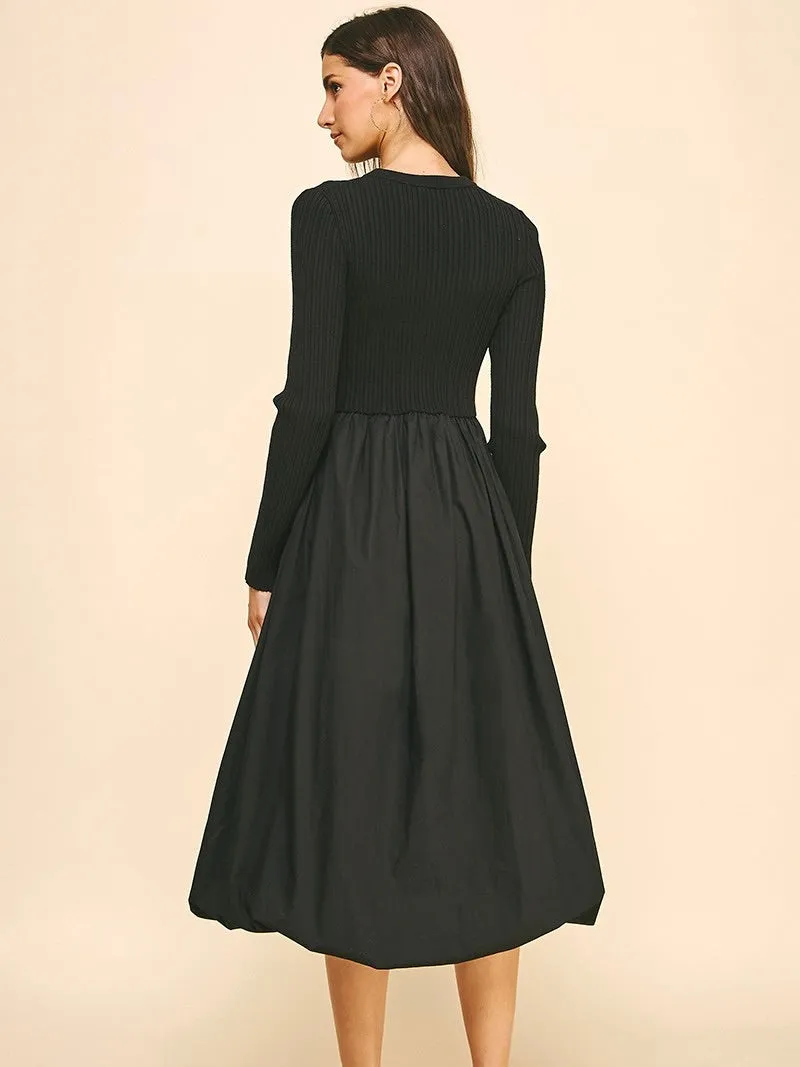 Contrast Balloon Dress