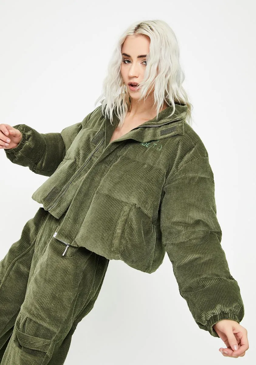 Corduroy Puffer Jacket