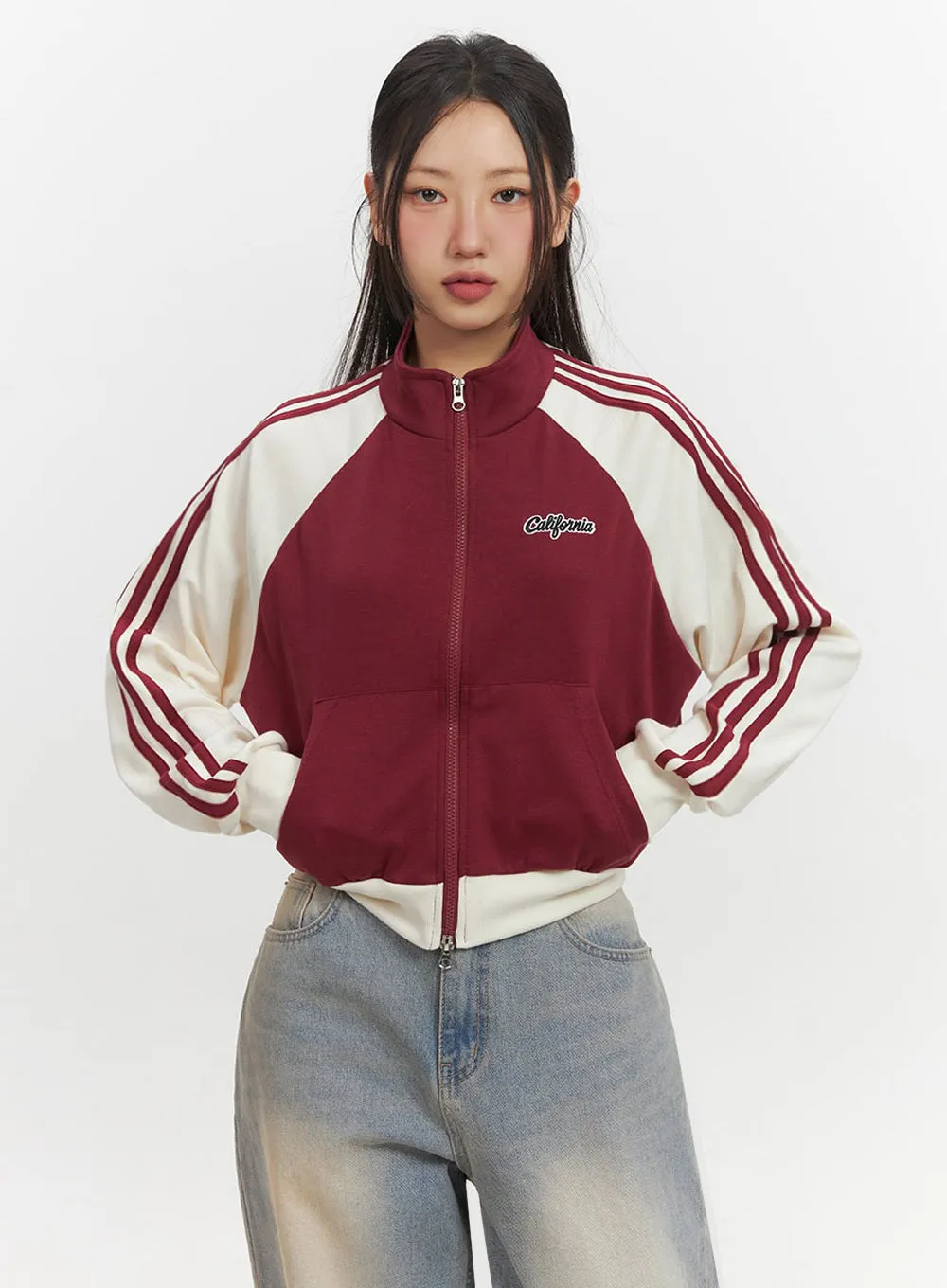 Cozy Embroidered Zip-Up Sweatshirt IF511