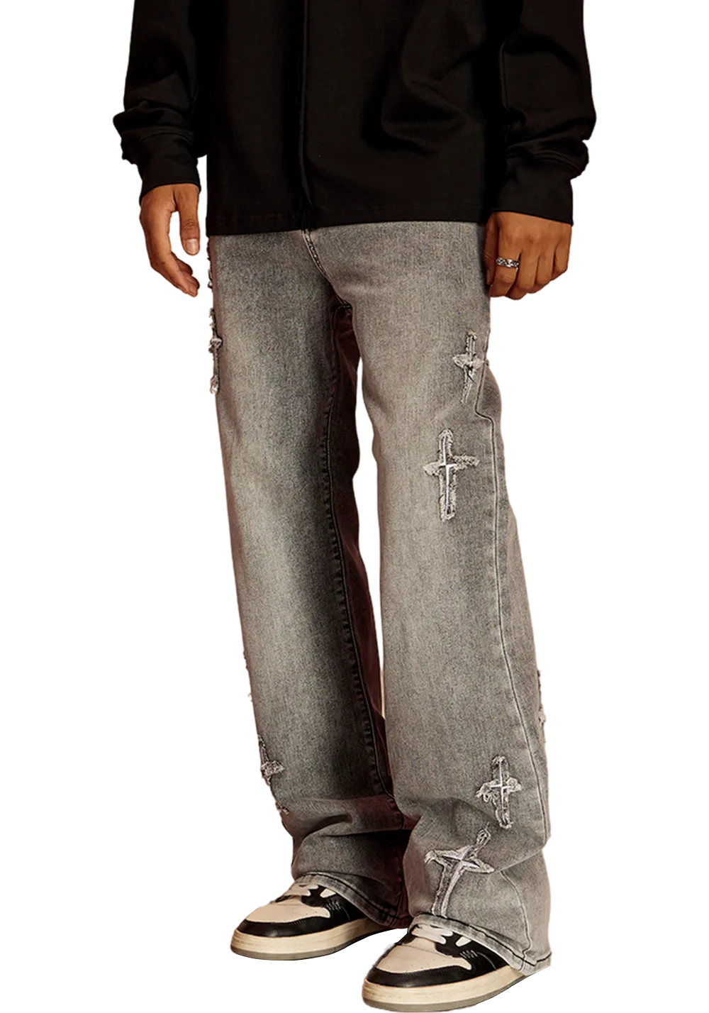 Cross Star Distressed Jeans