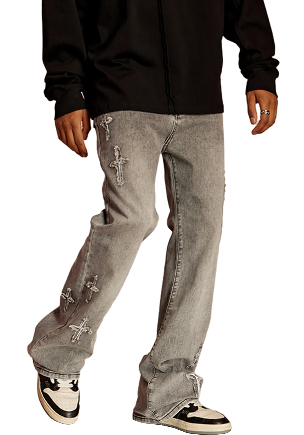 Cross Star Distressed Jeans