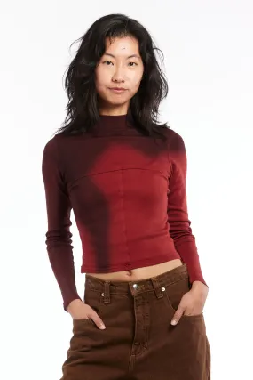 ECKHAUS LATTA - LAPPED BABY TURTLENECK MAROON BLUR