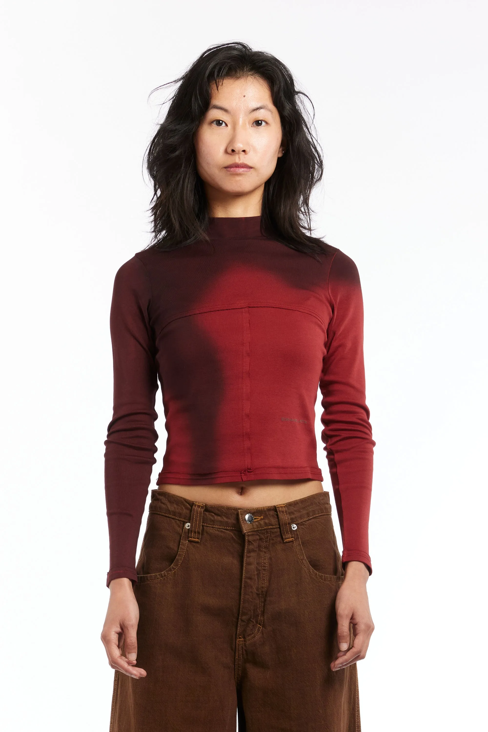ECKHAUS LATTA - LAPPED BABY TURTLENECK MAROON BLUR