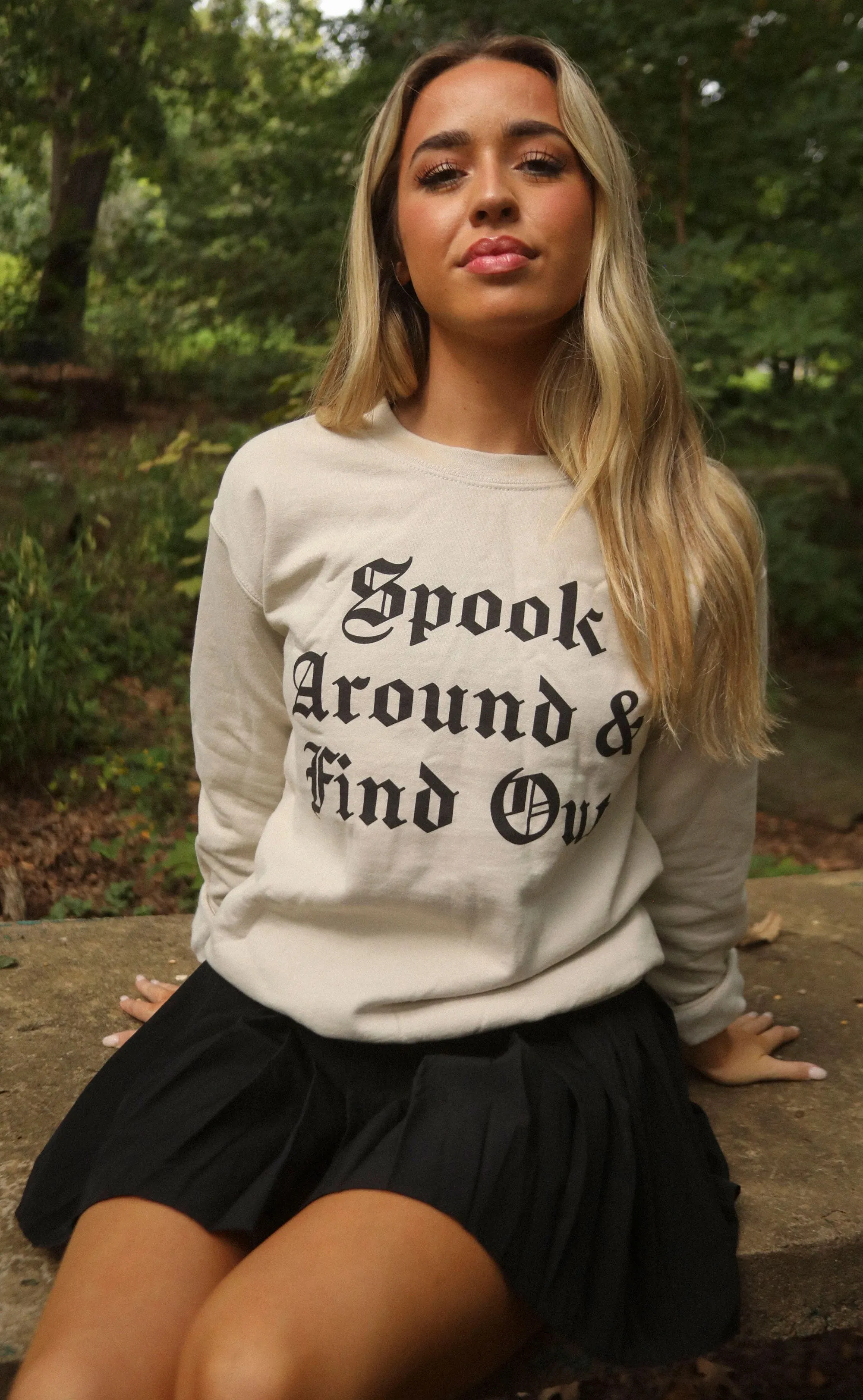 friday   saturday: spook around sweatshirt