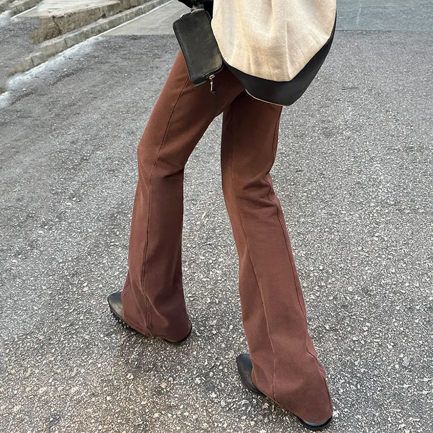 Girlary-shop barn jacket outfits Slim Pants for Women Spring 2024 New Western Style Retro Casual Pants Mopping Pants Elegant Slim Stretch Flared Pants