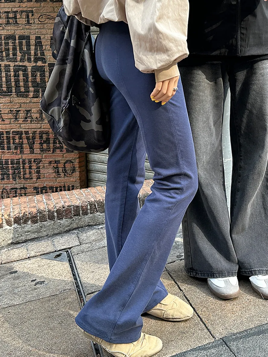Girlary-shop barn jacket outfits Slim Pants for Women Spring 2024 New Western Style Retro Casual Pants Mopping Pants Elegant Slim Stretch Flared Pants