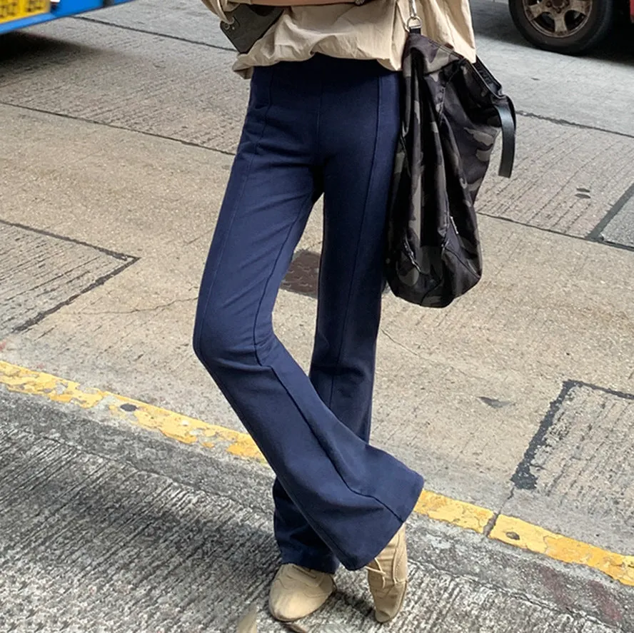 Girlary-shop barn jacket outfits Slim Pants for Women Spring 2024 New Western Style Retro Casual Pants Mopping Pants Elegant Slim Stretch Flared Pants
