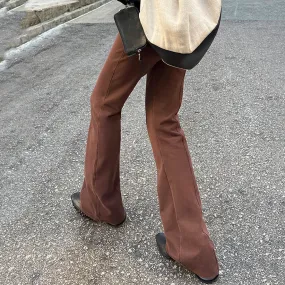 Girlary-shop barn jacket outfits Slim Pants for Women Spring 2024 New Western Style Retro Casual Pants Mopping Pants Elegant Slim Stretch Flared Pants