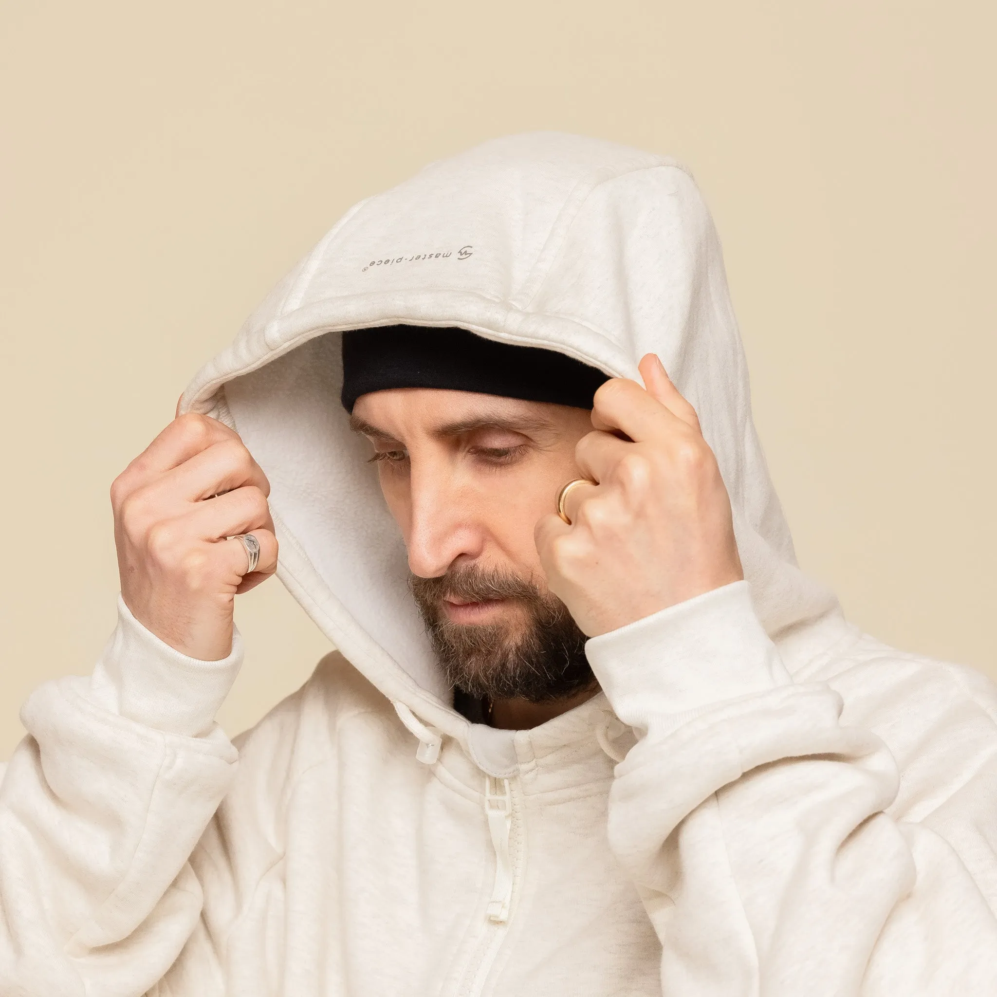 GOOPiMADE x Masterpiece - “MEquip-H3” Mantle Logo Hooded Jacket - Ivory