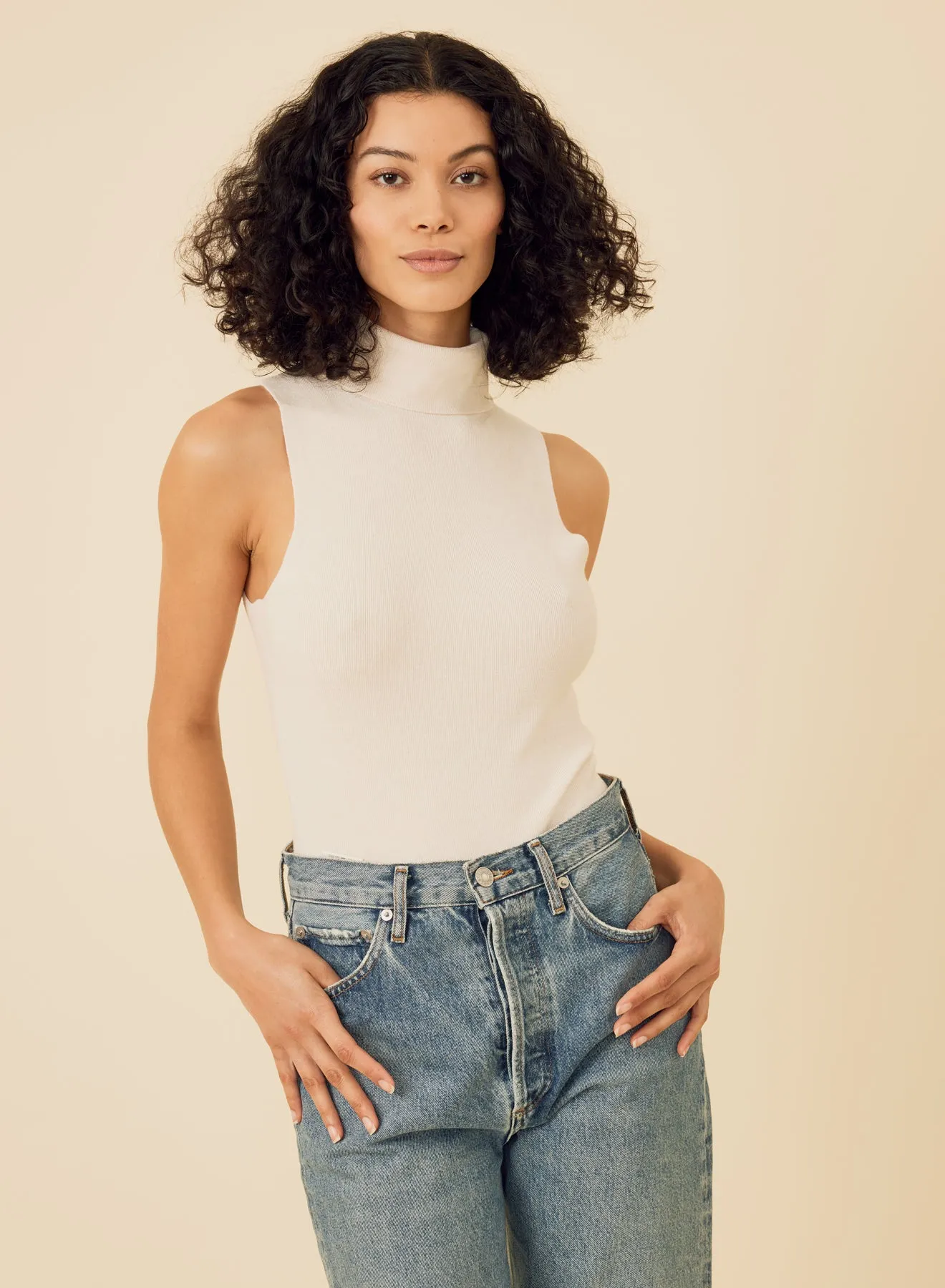 Hollie Sleeveless Bodysuit - Ivory