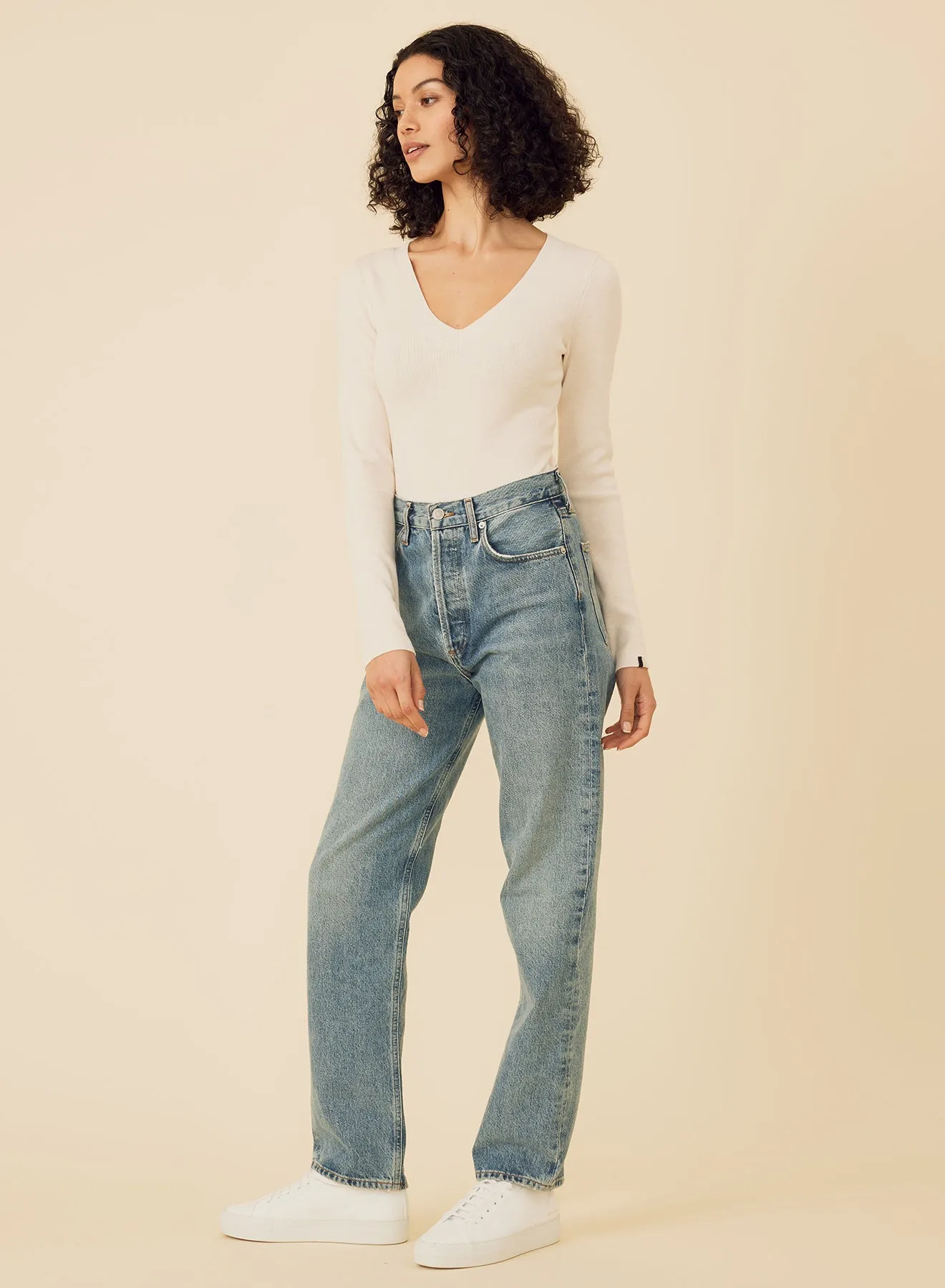 Hollie V-Neck Bodysuit - Ivory