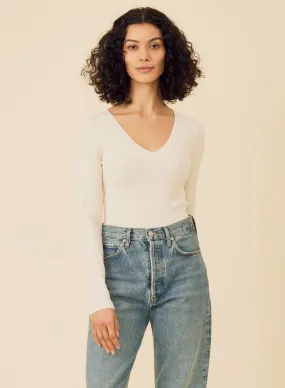 Hollie V-Neck Bodysuit - Ivory