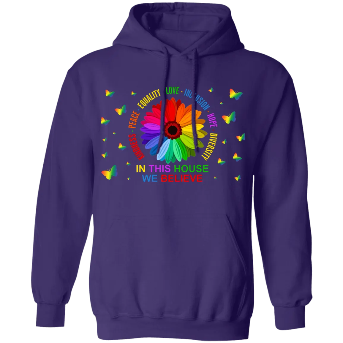 In this house we believe butterfly Pullover Hoodie