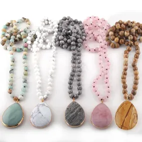 Knotted Natural Stone Necklace Collection