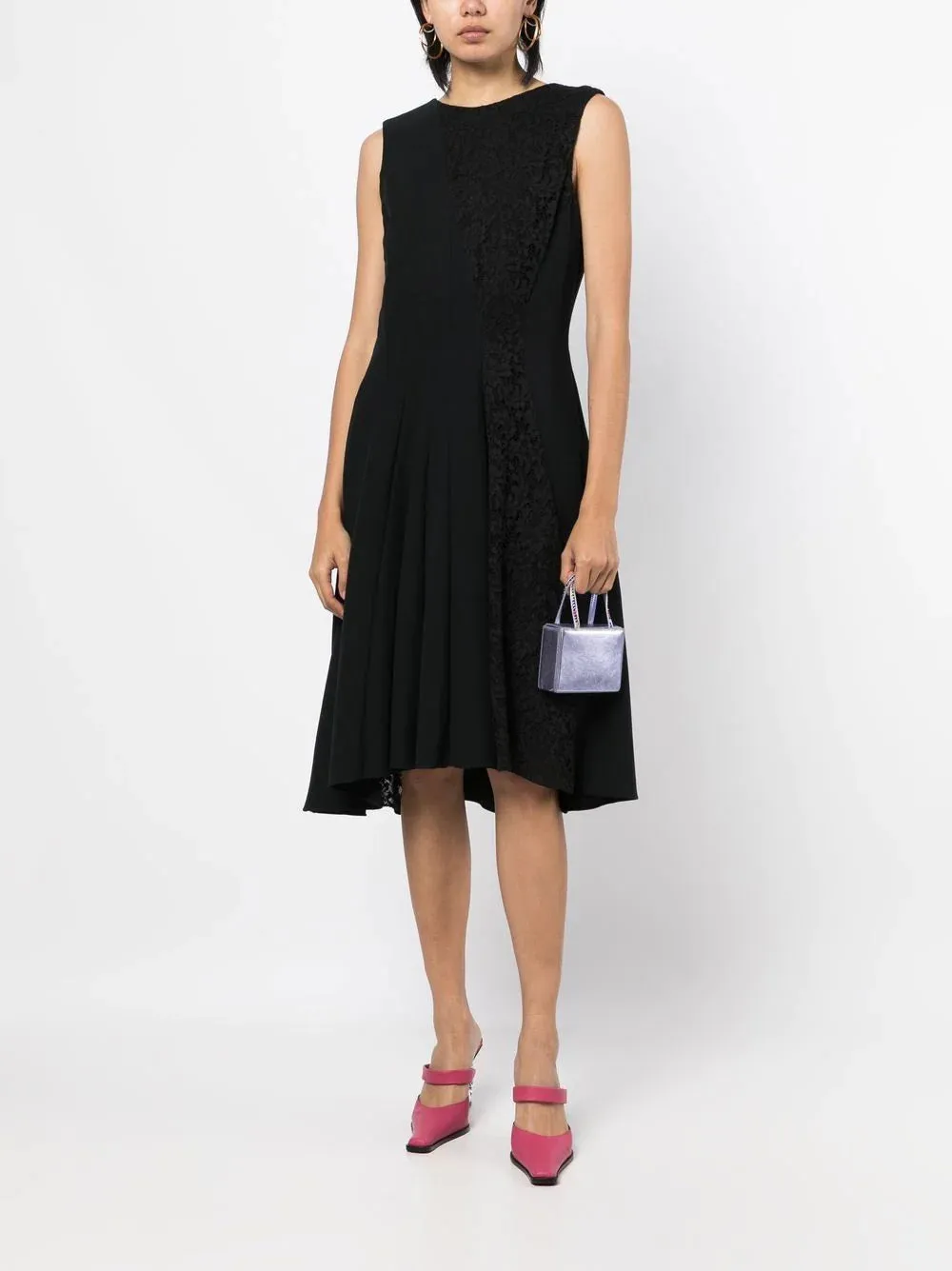 Lace Panelled Sleeveless Dress