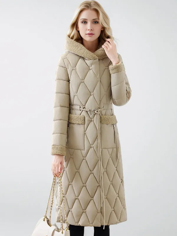 Lamb Wool Long Cotton-padded Jacket Coat