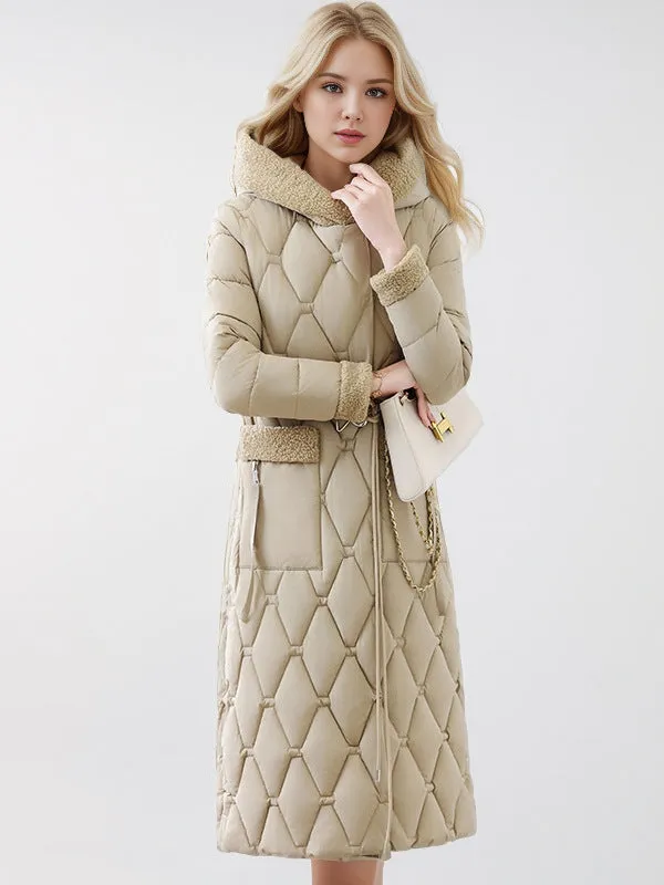 Lamb Wool Long Cotton-padded Jacket Coat