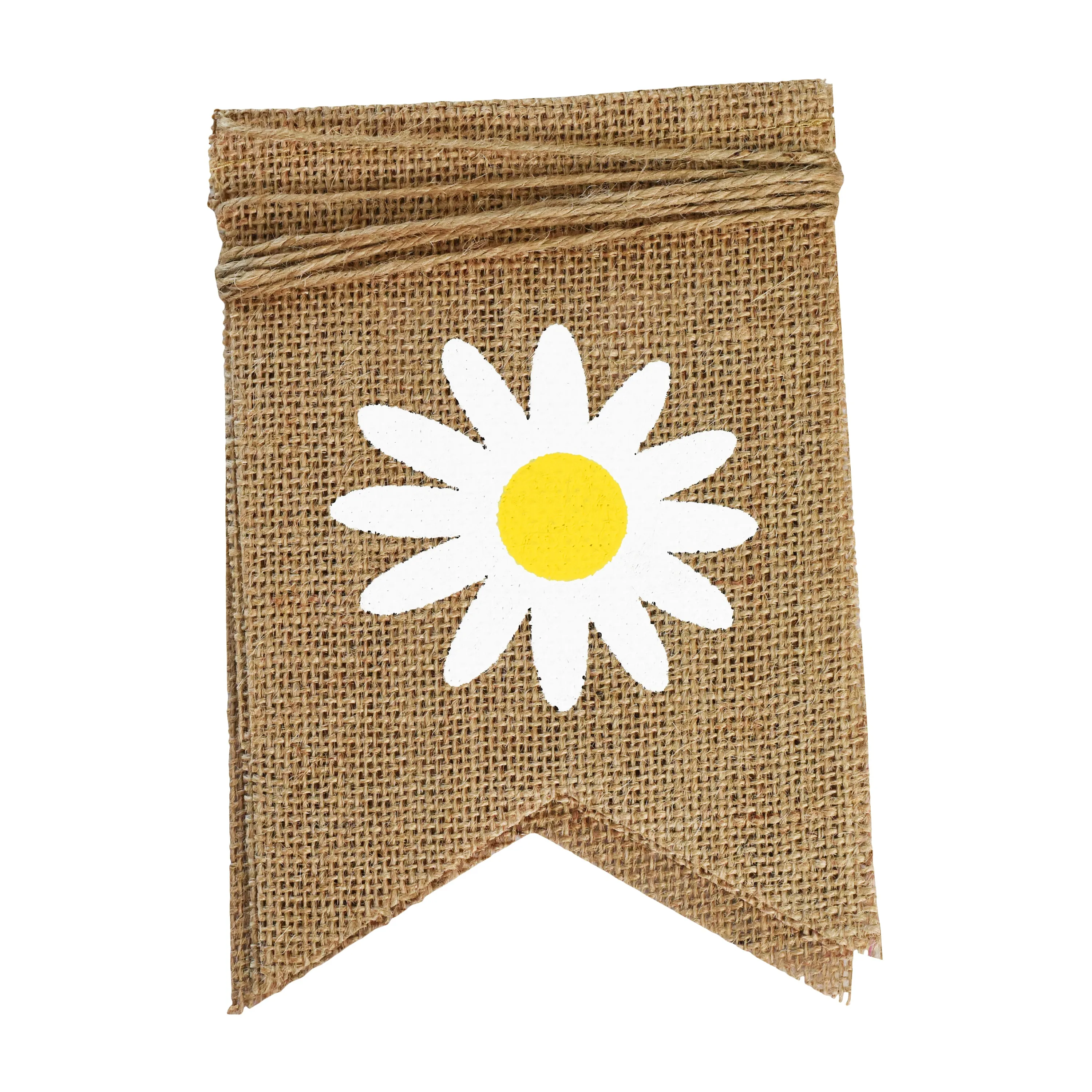 Mandala Crafts Burlap Daisy Baby 1st Birthday Banner for Highchair Nursery First Birthday Decorations for Girl Boy Daisy Birthday Decorations