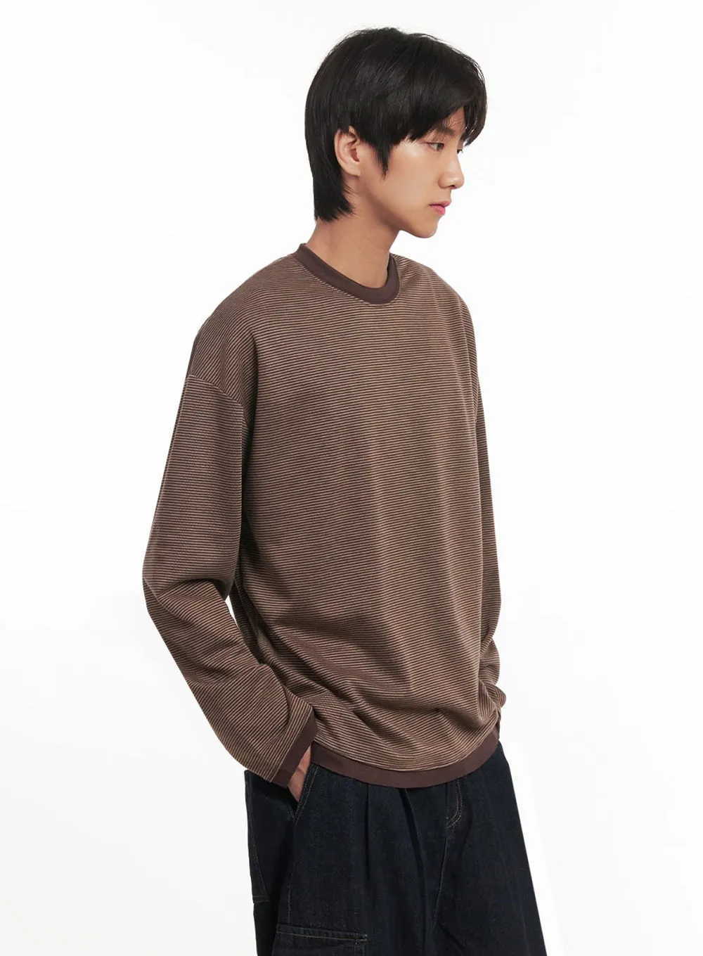 Men's Thin-Stripe Sweatshirt IA511