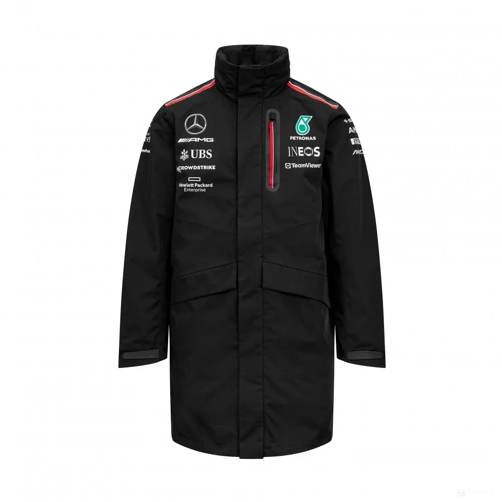Mercedes Team Mens Rain Jacket, Black, 2023