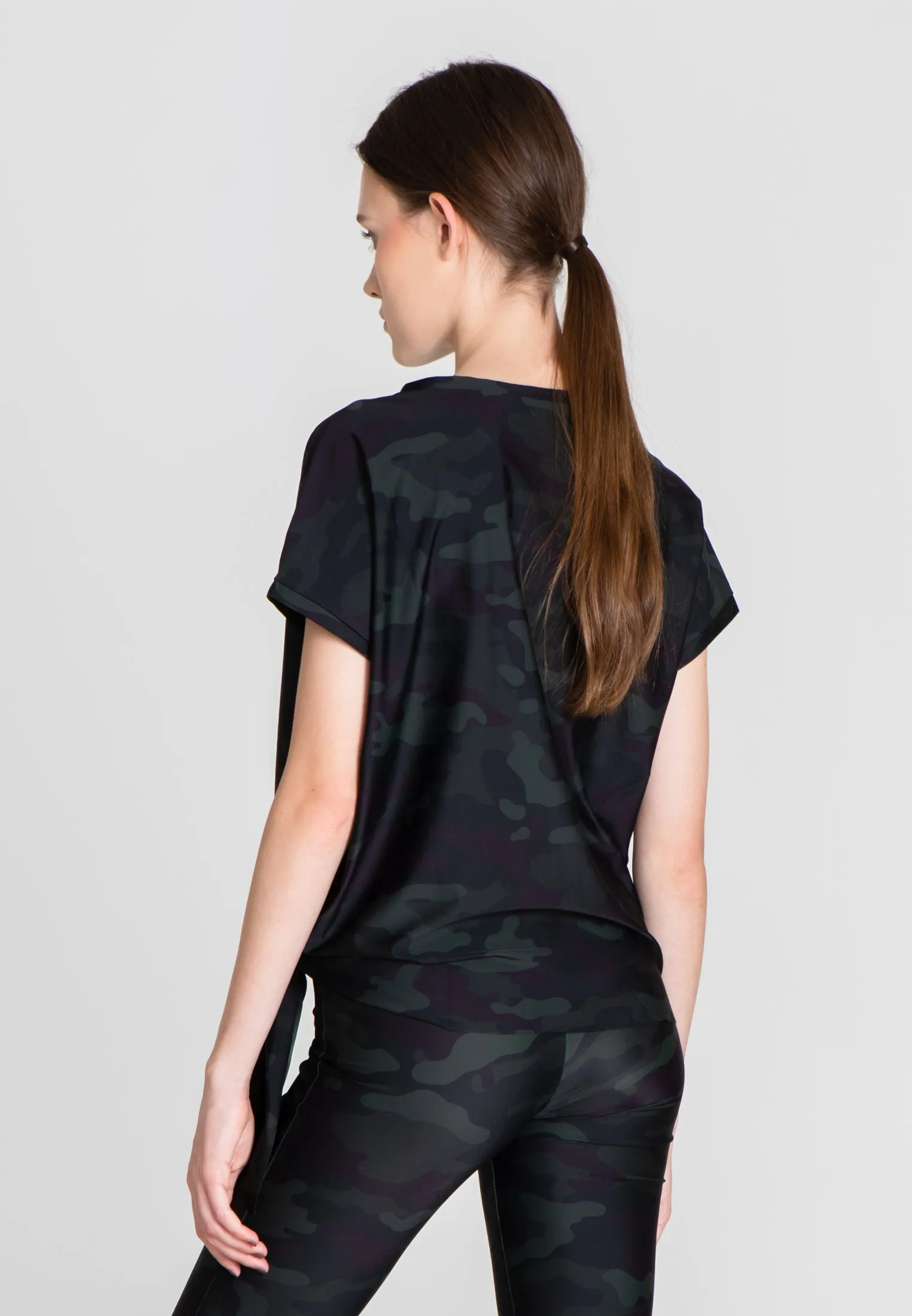Mini Knot Sport Top - Green Camo