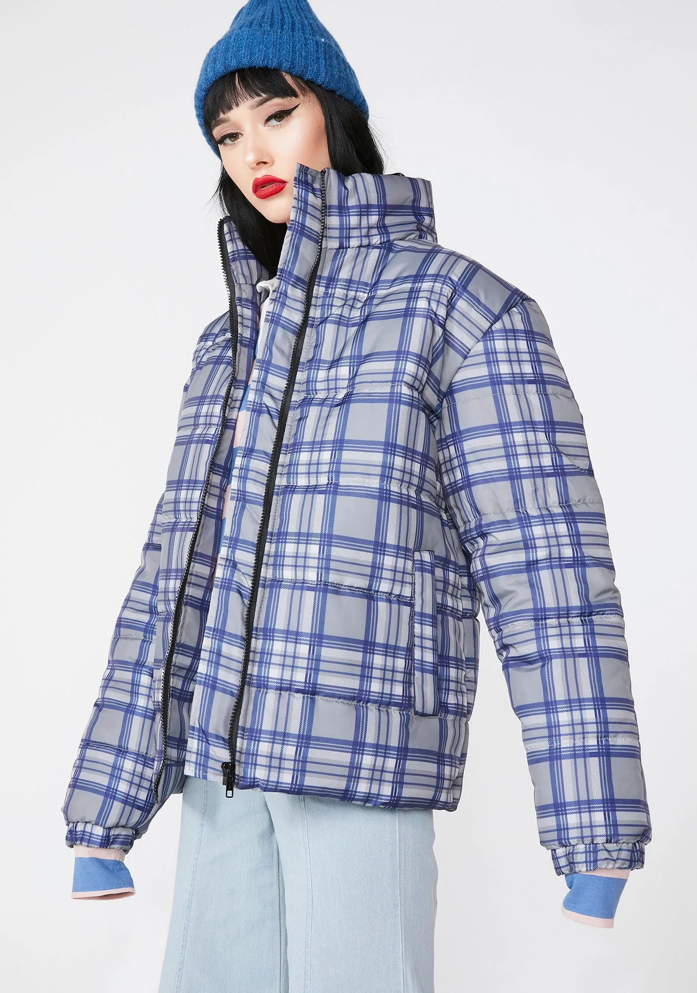 Plaid Puffer Jacket