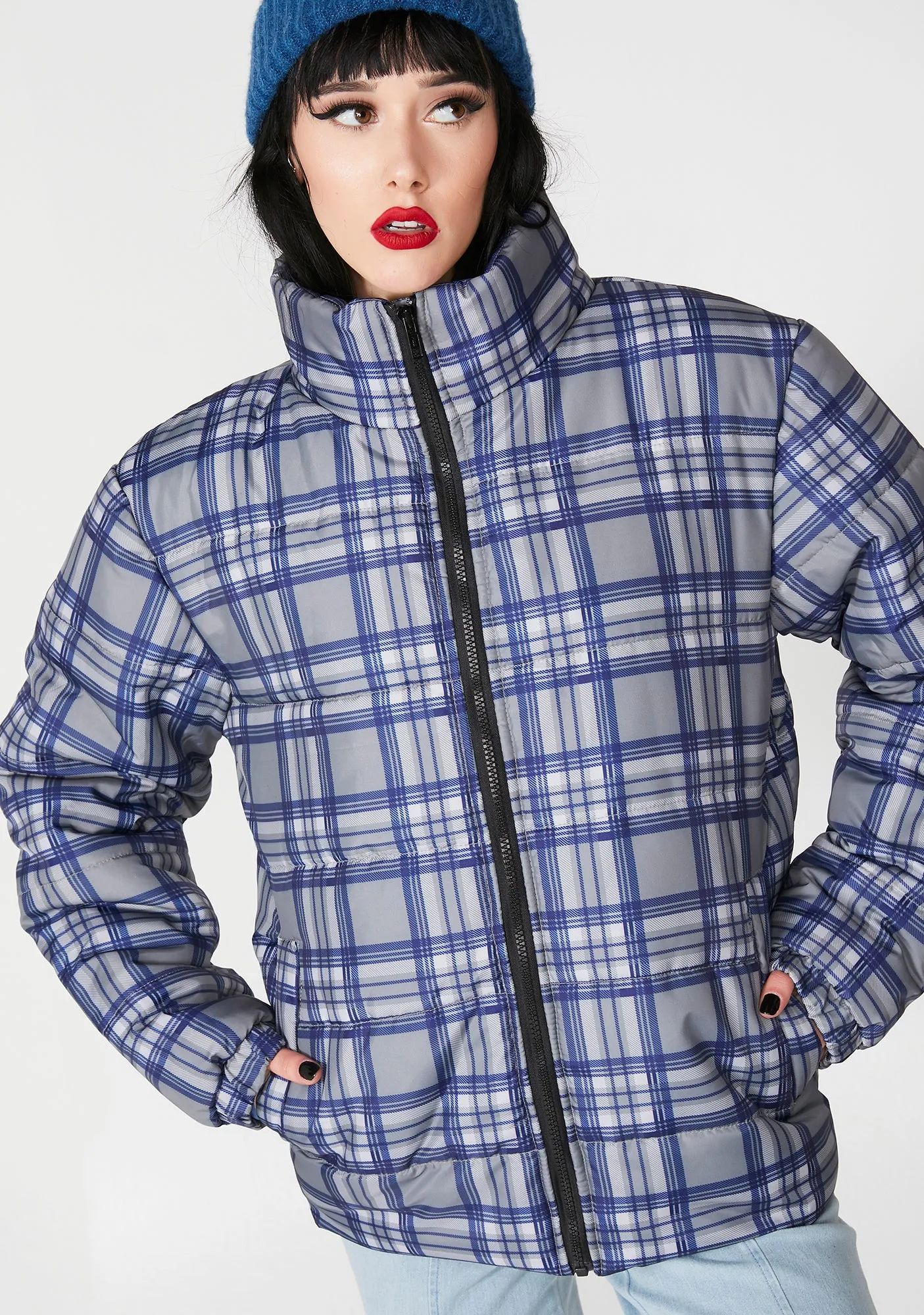 Plaid Puffer Jacket