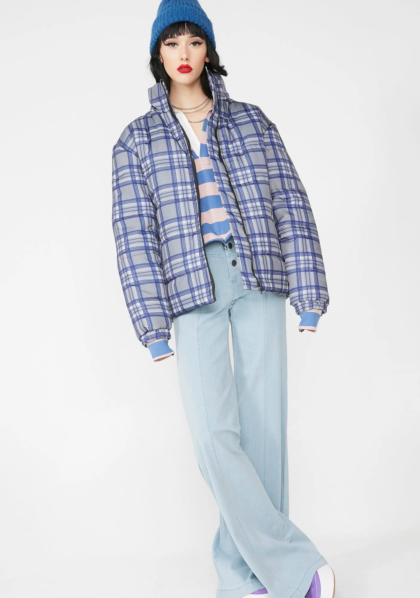 Plaid Puffer Jacket