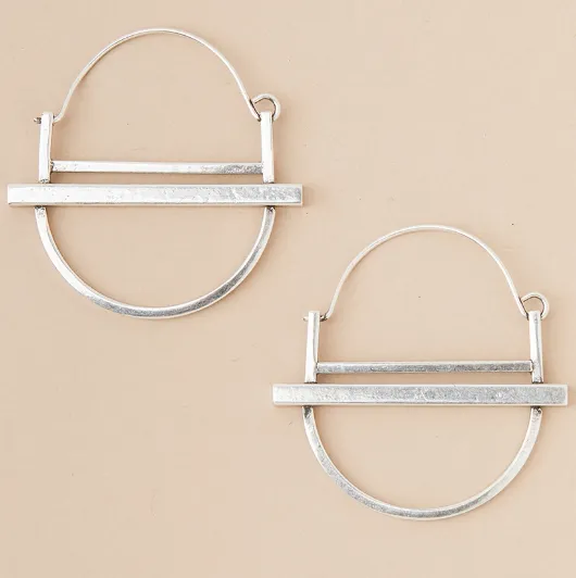 Refined Earring Collection - Saturn Hoop/Sterling Silver