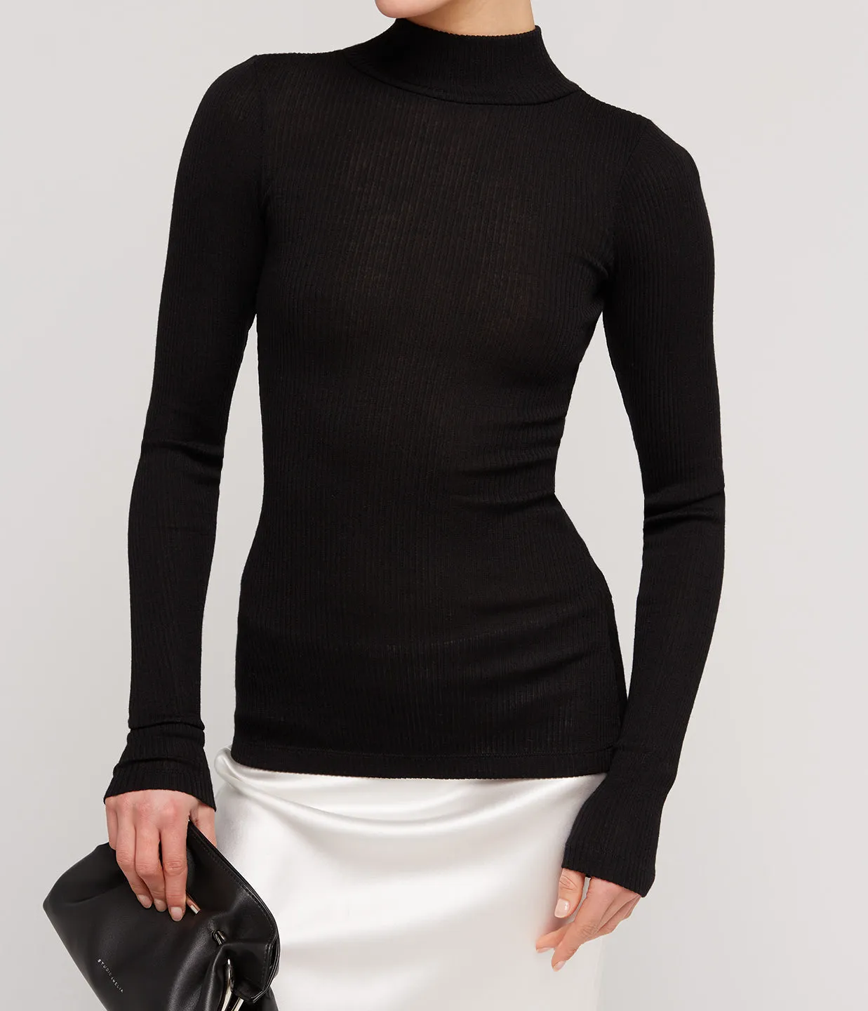 Sade Ribbed Turtleneck in Black