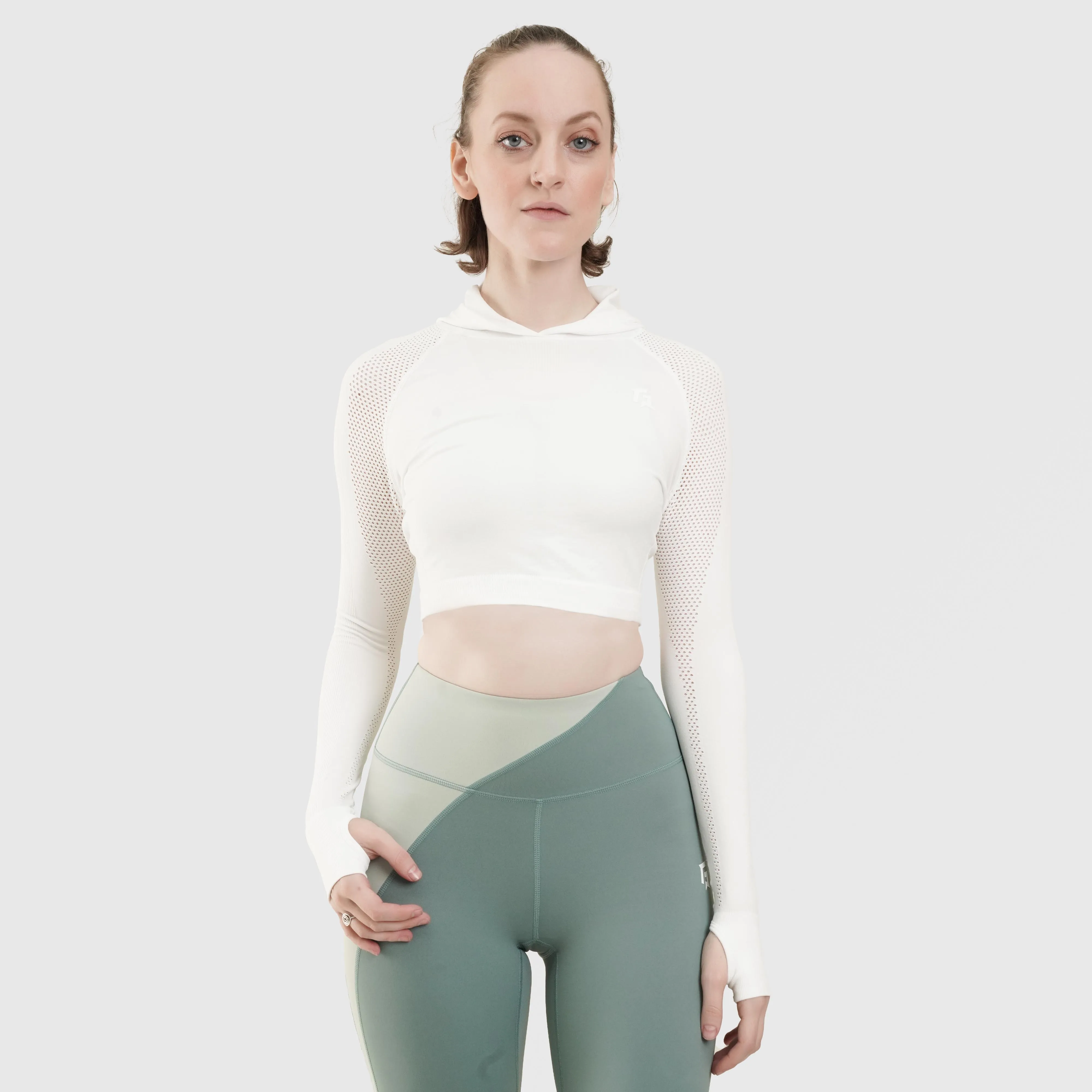 Snug Seamless Crop Top (White)