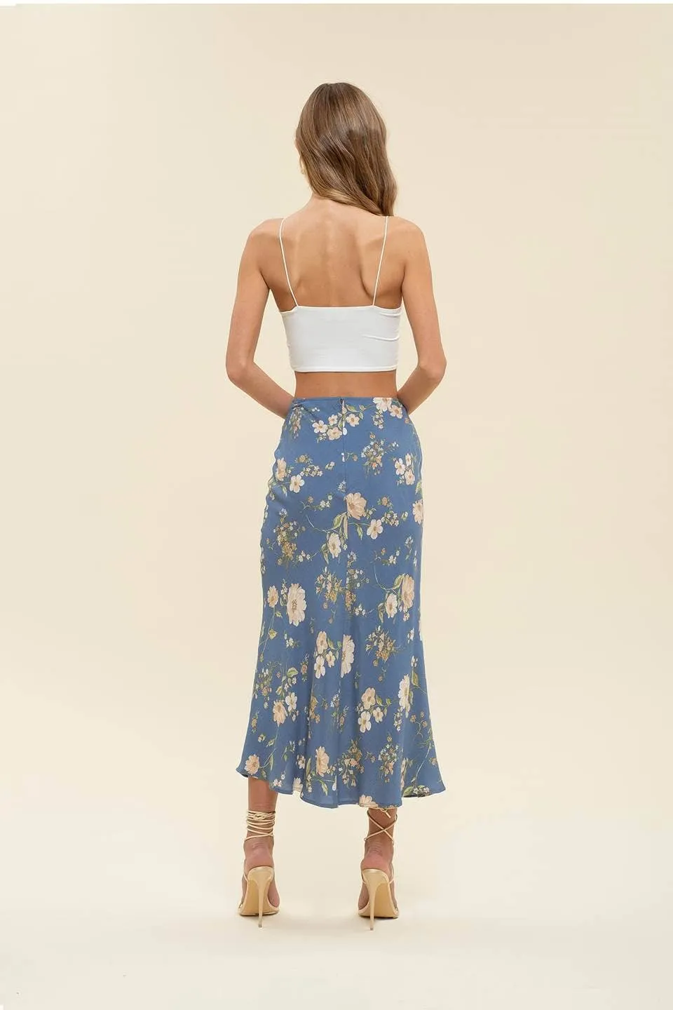 Sunni floral print midi skirt